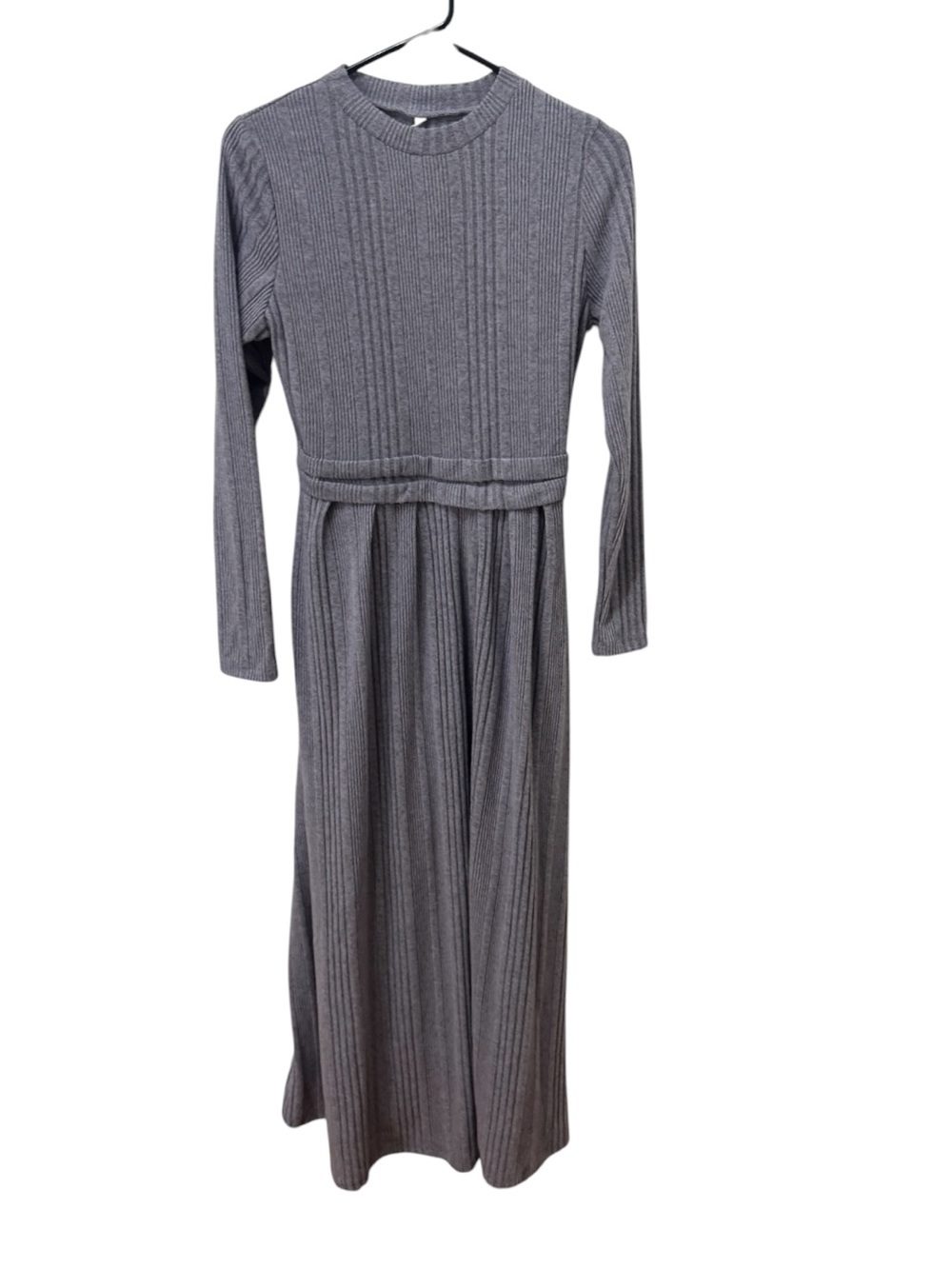 HALARA Heather Gray Ribbed Long-Sleeve Maxi Dress Size Medium